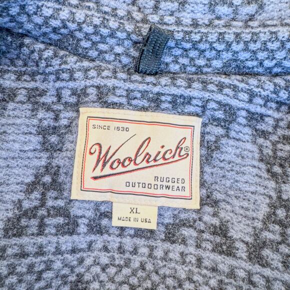 Vintage Woolrich Aztec Southwestern Two Toned Blue Button Up Coat, Women's XL - Picture 7 of 12